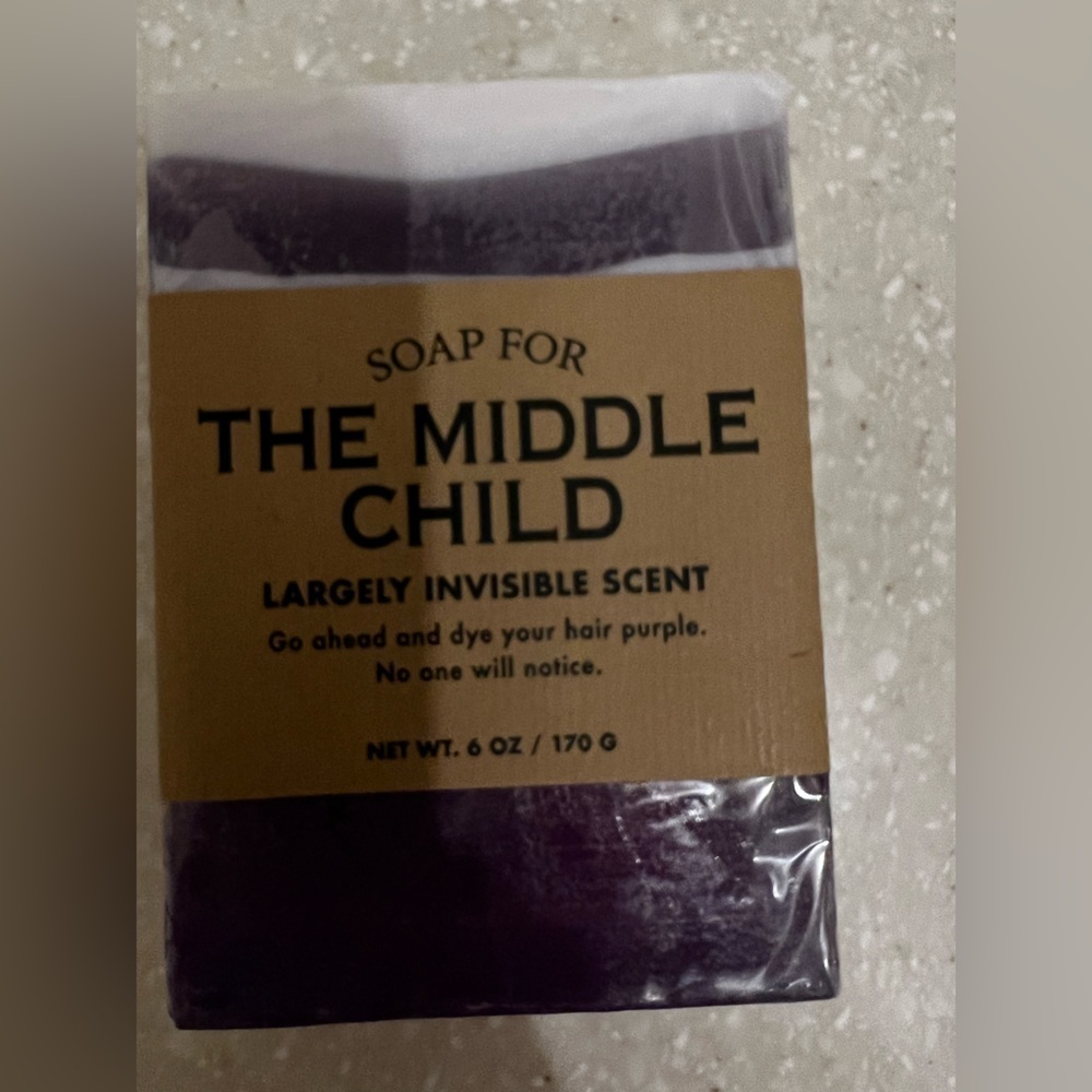 Middle child soap one bar nwt cute funny quote soap​​​
